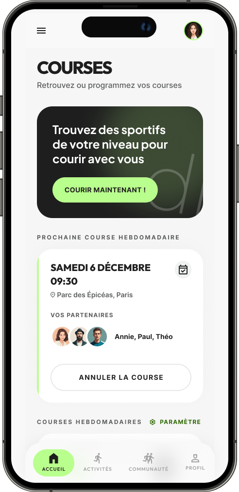 Pulse — Courses hebdomadaires